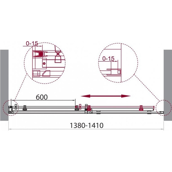 Душевая дверь BelBagno 140 см ACQUA-BF-1-140-C-Cr (стекло 8 мм) хром/прозрачное - фото 3