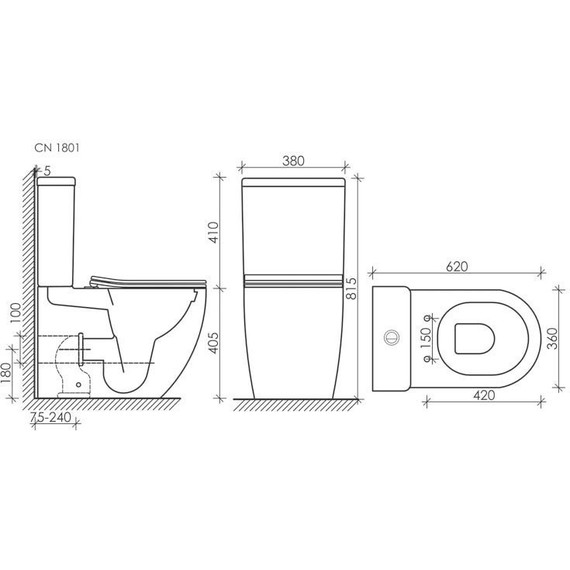 Унитаз-компакт безободковый Ceramicanova Mia CN1801 с тонкой крышкой микролифт - фото 9