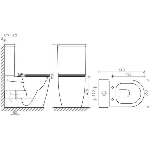 Унитаз-компакт безободковый Ceramicanova Highlight CN1802 с тонкой крышкой микролифт - фото 10