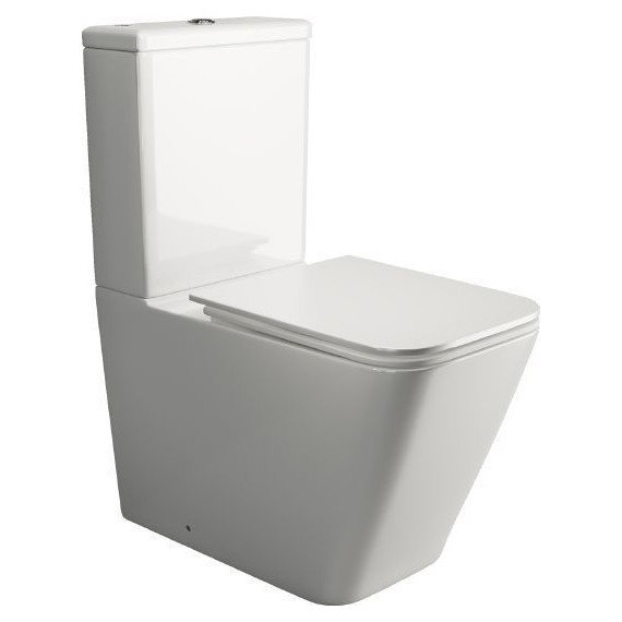 Унитаз-компакт безободковый Ceramicanova Cubic CN1803 с тонкой крышкой микролифт - фото 