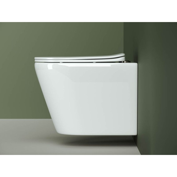 Унитаз подвесной безободковый Ceramicanova Highlight CN1804 с тонкой крышкой микролифт - фото 7