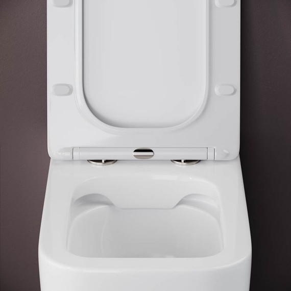 Унитаз приставной безободковый Ceramicanova Cubic Rimless CN1809 с тонкой крышкой микролифт - фото 6