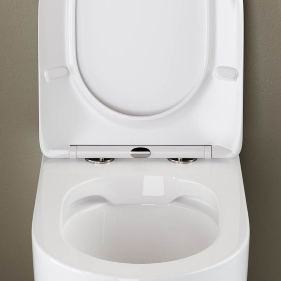 Унитаз приставной безободковый Ceramicanova Mia Rimless CN1810 с тонкой крышкой микролифт - фото 4