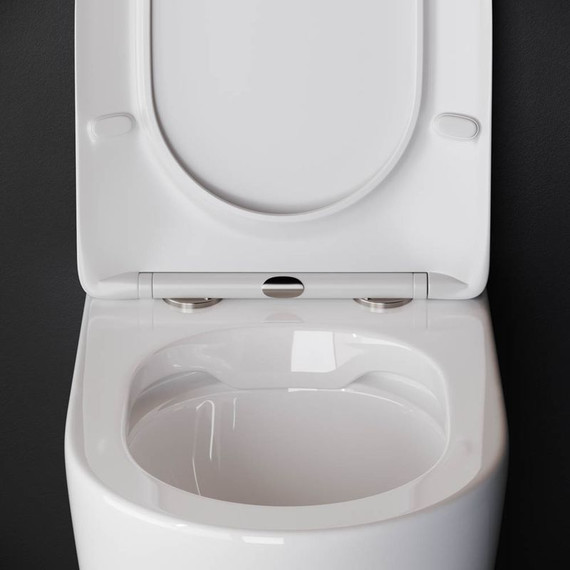 Унитаз приставной безободковый Ceramicanova Highlight Rimless CN1812 с тонкой крышкой микролифт - фото 3