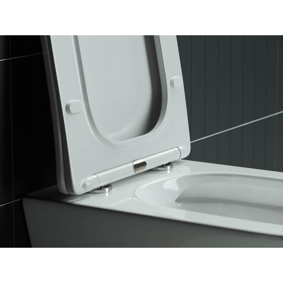 Унитаз подвесной безободковый Ceramicanova Mono Rimless CN1902 с тонкой крышкой микролифт - фото 8