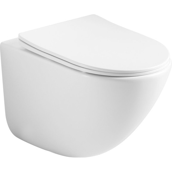 Унитаз подвесной безободковый Ceramicanova Mono Rimless CN1905 с тонкой крышкой микролифт - фото 
