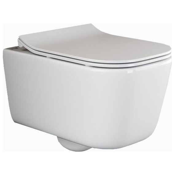 Унитаз подвесной безободковый Ceramicanova New Day Rimless CN3005 с тонкой крышкой микролифт - фото 