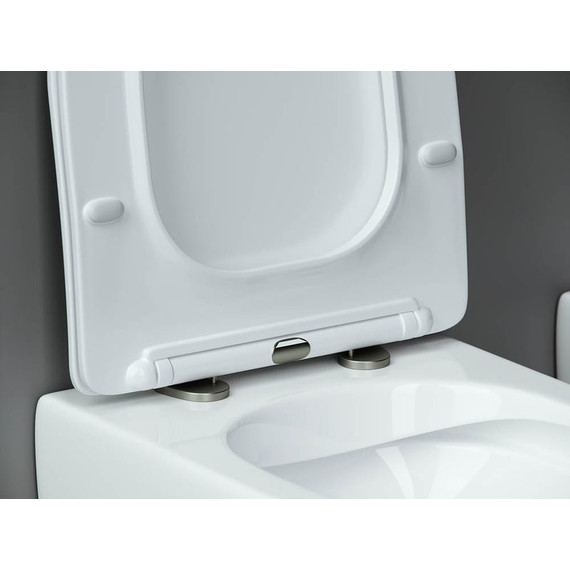 Унитаз подвесной безободковый Ceramicanova Metropol Rimless CN4002 с тонкой крышкой микролифт, Цвет производителя: белый - фото 7