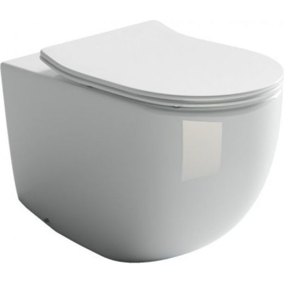 Унитаз приставной безободковый Ceramicanova Metropol Rimless CN4004 с тонкой крышкой микролифт - фото 