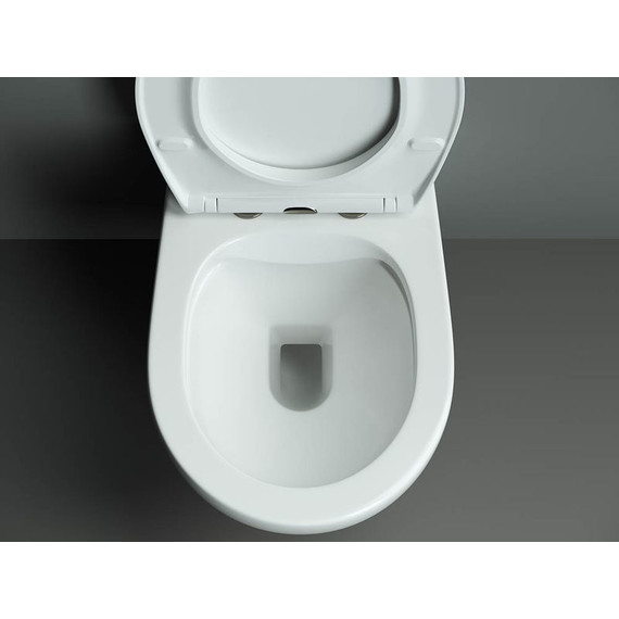 Унитаз подвесной безободковый Ceramicanova Pearl CN8001 с тонкой крышкой микролифт - фото 6