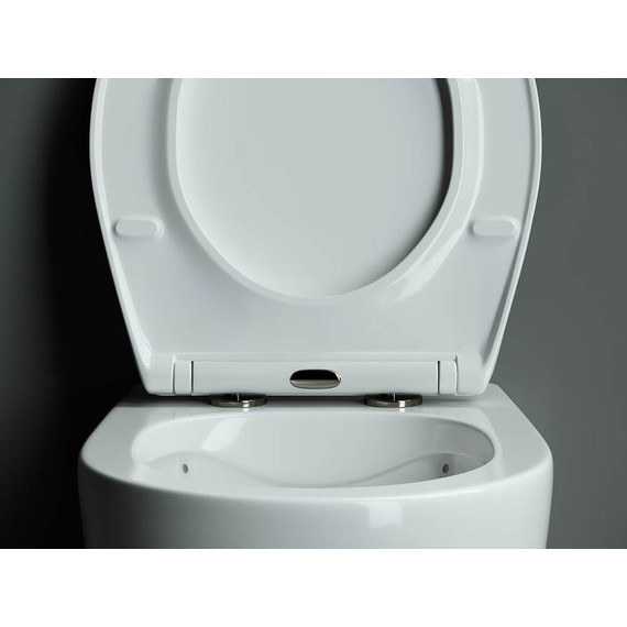 Унитаз подвесной безободковый Ceramicanova Pearl CN8001 с тонкой крышкой микролифт - фото 7