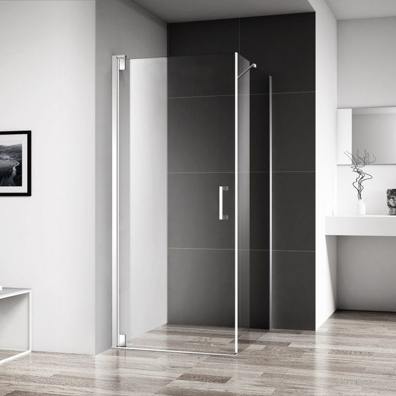 Душевое ограждение BelBagno 90х100 см MARMI-AH-1-90/100-C-Cr (стекло 8 мм) хром/прозрачное - фото 