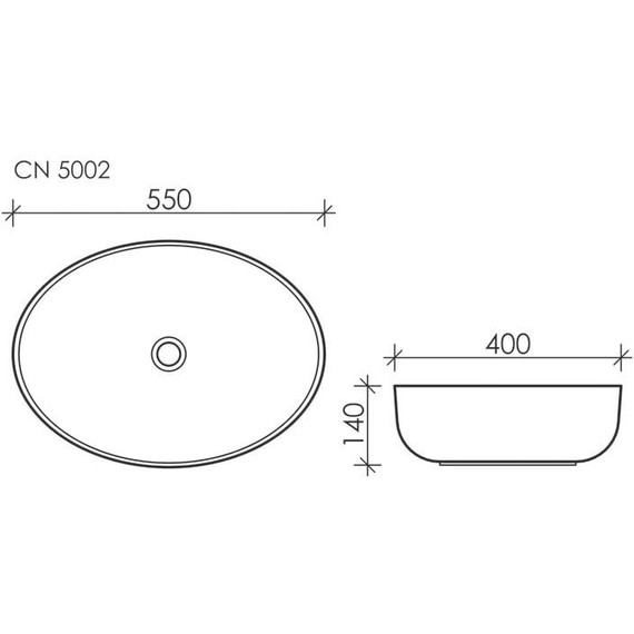 Раковина-чаша Ceramicanova Element 55 см CN5002 - фото 6