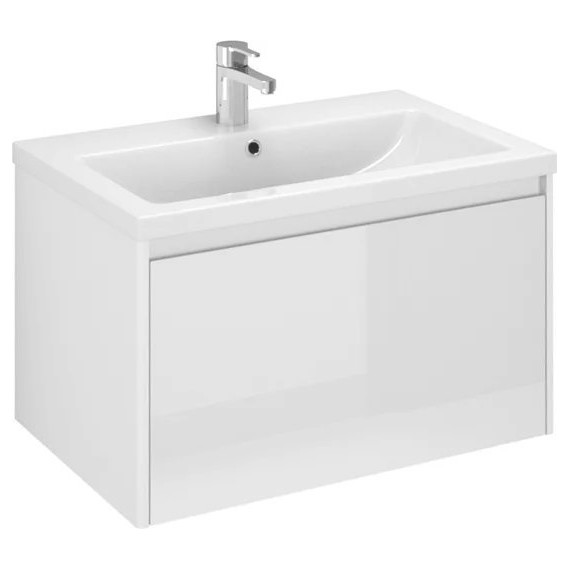 Тумба подвесная с раковиной Velvex Klaufs 70 см tpKLA.70.1Y-616.216, белый глянец - фото 