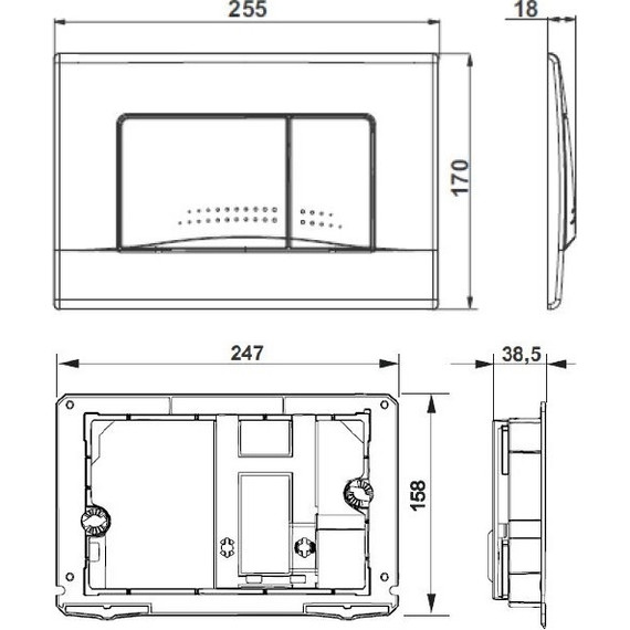 Кнопка смыва Roca Active 8901130B1, хром глянец - фото 2