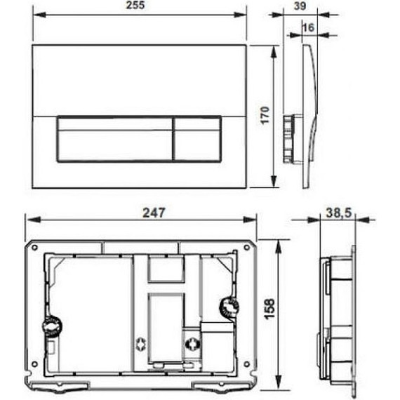 Кнопка смыва Roca Active 8901170B2, хром матовый - фото 2