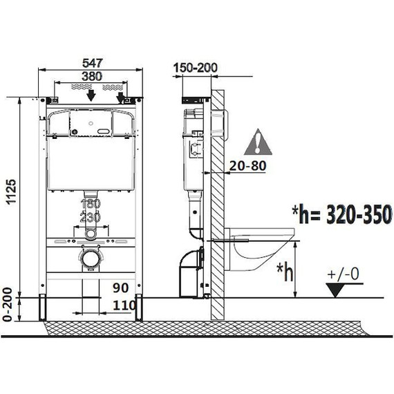 Инсталляция с подвесным унитазом Roca Dama Senso 7893104680 (без кнопки смыва) - фото 6