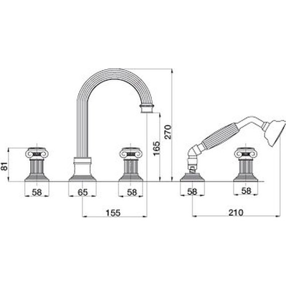 Смеситель для ванны Cezares APHRODITE-BVD-01-Sw, Цвет производителя: хром - фото 3