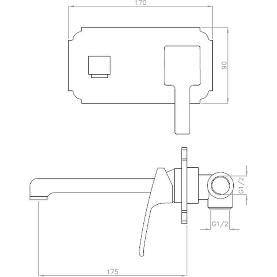 Смеситель для раковины настенный Cezares LEGEND-BLS2-02, бронза, Цвет производителя: бронза - фото 2