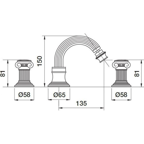 Смеситель для биде Cezares APHRODITE-BBS2-03/24-S1, золото, Цвет производителя: золото - фото 2