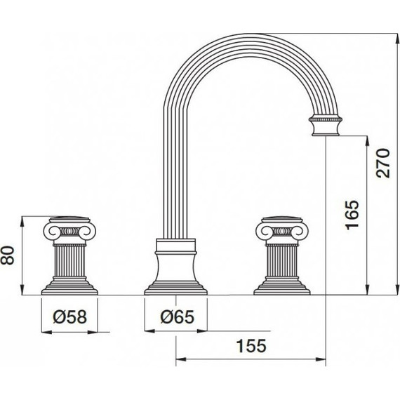 Смеситель для раковины Cezares APHRODITE-BLS2-A-01-S1, Цвет производителя: хром - фото 2