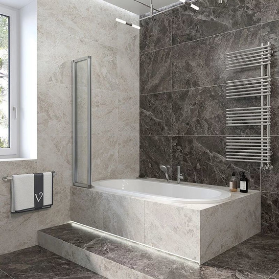 Шторка для ванны Veconi Palau 90 см PL73L-90-01-19C4, хром/прозрачное L - фото 2