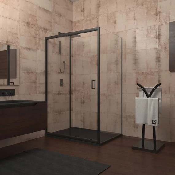 Душевое ограждение Veconi Rovigo 130х90 см RV046B-13090PR-01-19C1, чёрный/прозрачное - фото 2