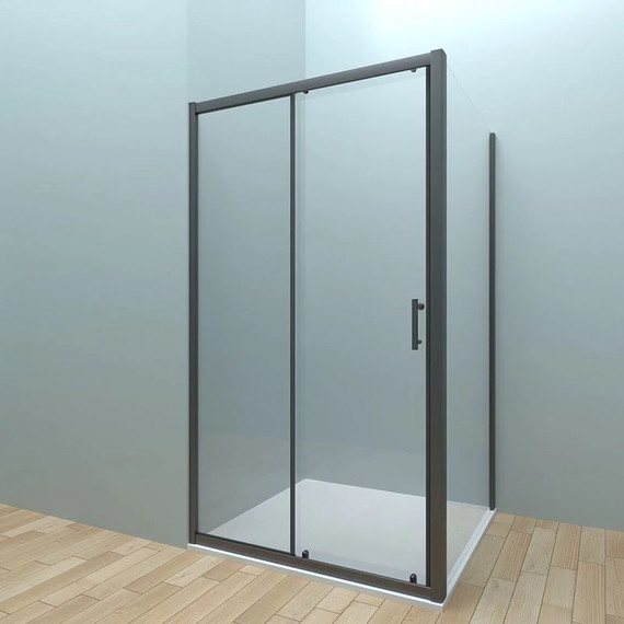 Душевое ограждение Veconi Rovigo 150х90 см RV072B-15090-01-C4, чёрный/прозрачное - фото 