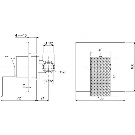 Смеситель для душа Cezares PRIZMA-DIM-01 - фото 2