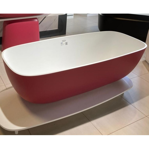Ванна отдельностоящая Kolpa-San Milo FS 174x75 см, белый/красный - фото 