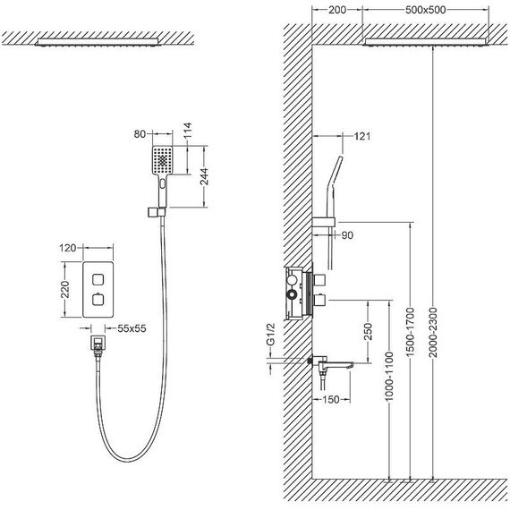 Душевая система для ванны с термостатом Timo Petruma SX-5019/03SM, черный матовый - фото 12