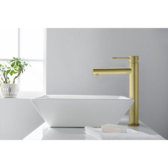 Смеситель для раковины высокий Timo Saona 2311/17F, золото матовое - фото 2