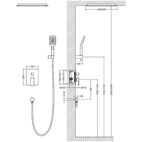 Душевая система для душа Timo Selene SX-2029/03SM, черный - фото 14