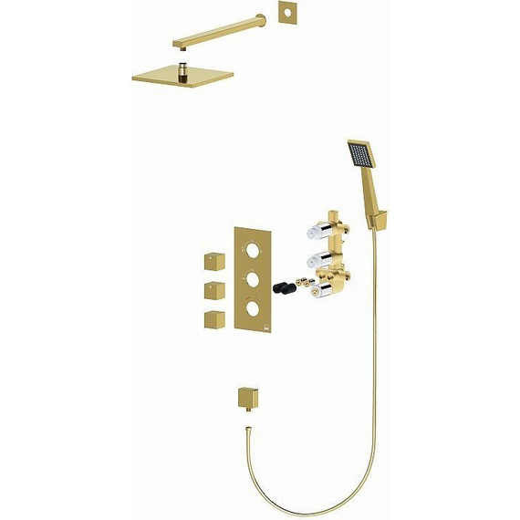 Душевая система для душа с термостатом Timo Tetra-Thermo SX-0179/17SM, золото матовое - фото 3