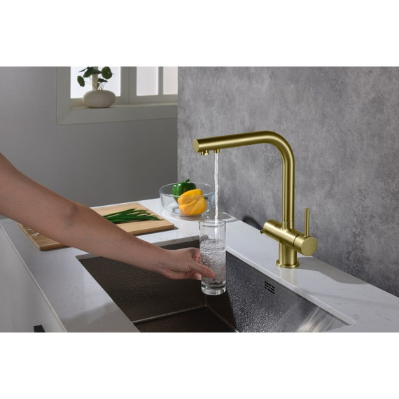Смеситель для кухни Timo Saona 2356/17FL, золото матовое - фото 4