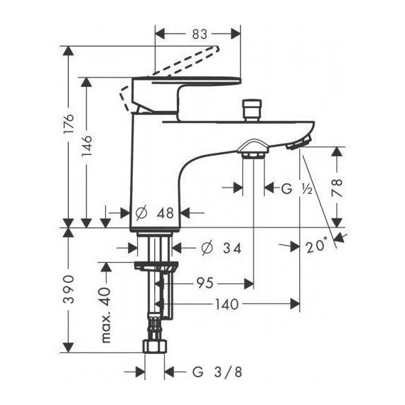 Смеситель для ванны Hansgrohe Vernis Blend 71444000 - фото 2