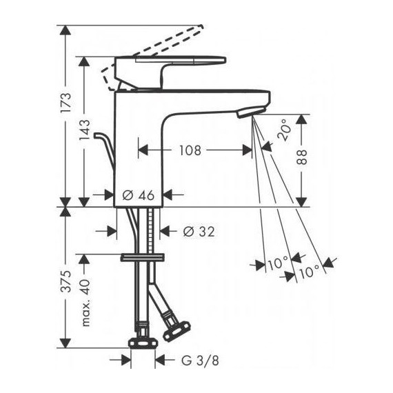 Смеситель для раковины Hansgrohe Vernis Blend 71551670, черный матовый - фото 2
