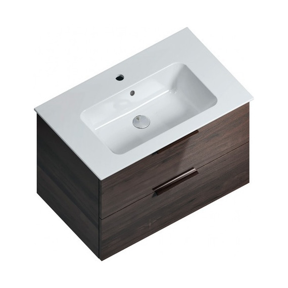 Тумба подвесная с раковиной Kerama Marazzi Piano 75 см PI.75\OLM, дымчатый вяз - фото 