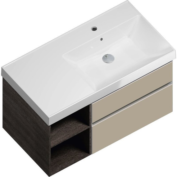 Тумба подвесная с раковиной Kerama Marazzi Cubo 90 см CU.90Rh\LIM, лимо/метц - фото 