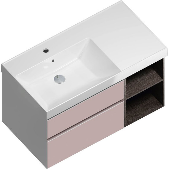 Тумба подвесная с раковиной Kerama Marazzi Cubo 90 см CU.90Lh\MAL, мальва/метц - фото 