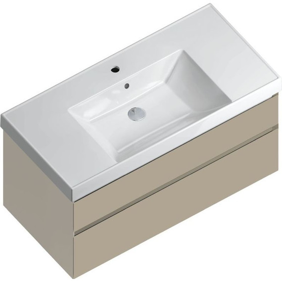 Тумба подвесная с раковиной Kerama Marazzi Cubo 100 см CU.100\LIM, лимо - фото 