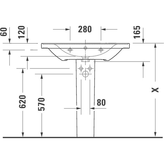 Раковина подвесная Duravit D-Neo 80 см 2367800000 - фото 11