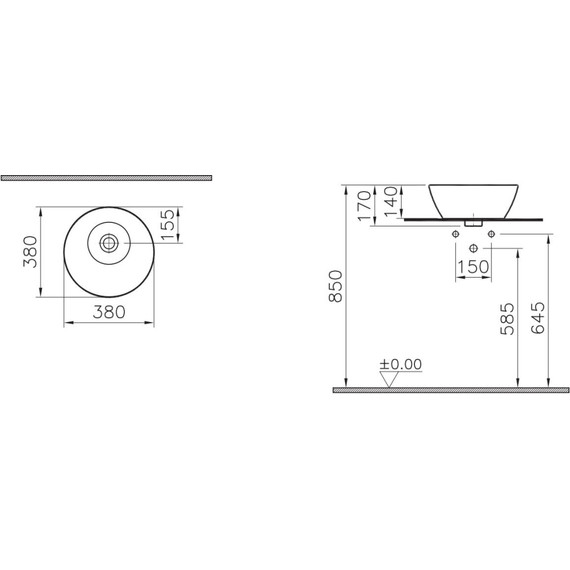 Раковина-чаша Vitra Geo 38 см 7421B003-0016 - фото 2
