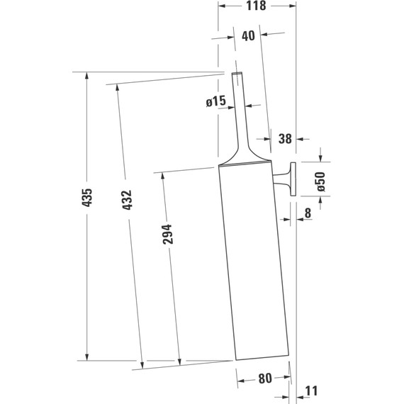 Ёршик для унитаза Duravit Starck T 0099464600, чёрный матовый - фото 2