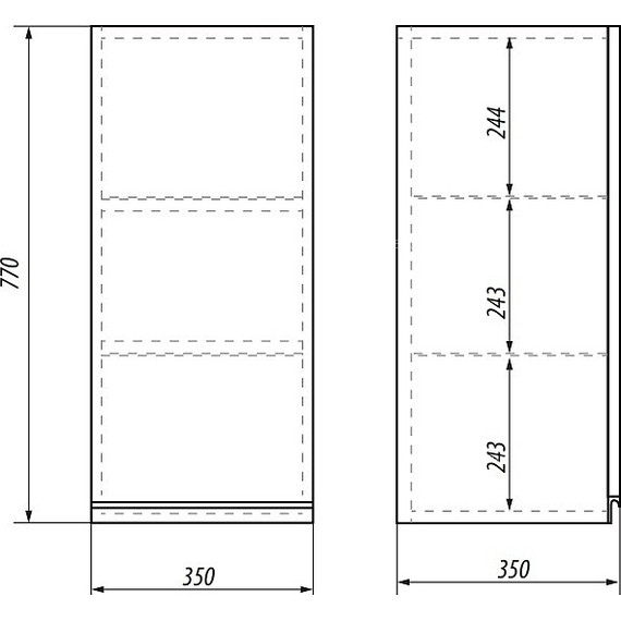 Шкаф подвесной Dreja Grace 35 см 99.0908, белый глянец - фото 3