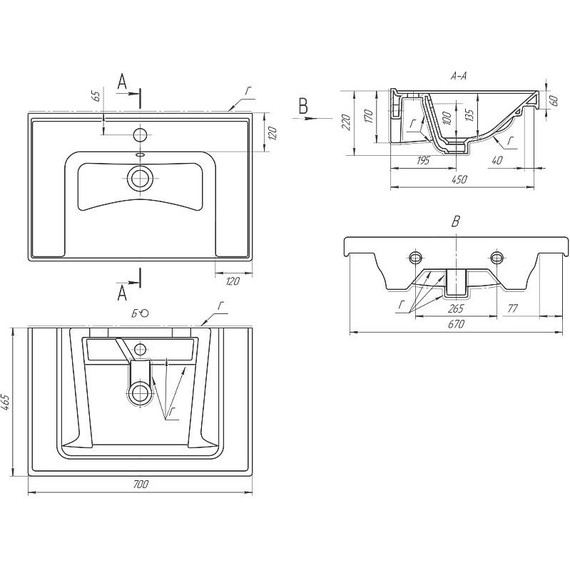 Тумба напольная с раковиной Dreja Grace Plus 70 см 99.0905, белый глянец - фото 16