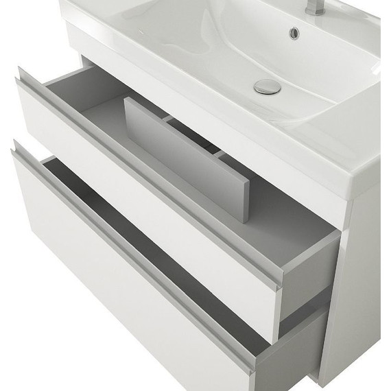 Тумба напольная с раковиной Dreja Grace Plus 90 см 99.0906, белый глянец - фото 2