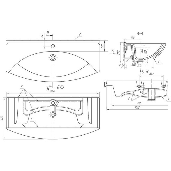 Тумба подвесная с раковиной Dreja Laguna 105 см 99.0104, белый глянец (раковина Лагуна) - фото 9