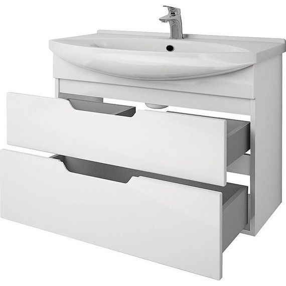 Тумба напольная с раковиной Dreja Laguna Plus 85 см 99.0107, белый глянец - фото 9