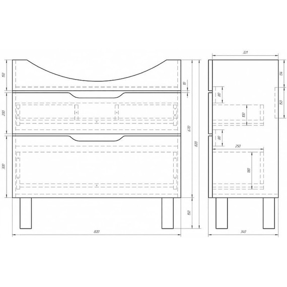 Тумба напольная с раковиной Dreja Laguna Plus 85 см 99.0107, белый глянец - фото 18